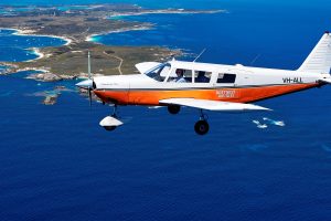 Flying over Rottnest with the Air-Taxi