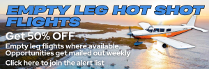 Banner promoting empty flight legs